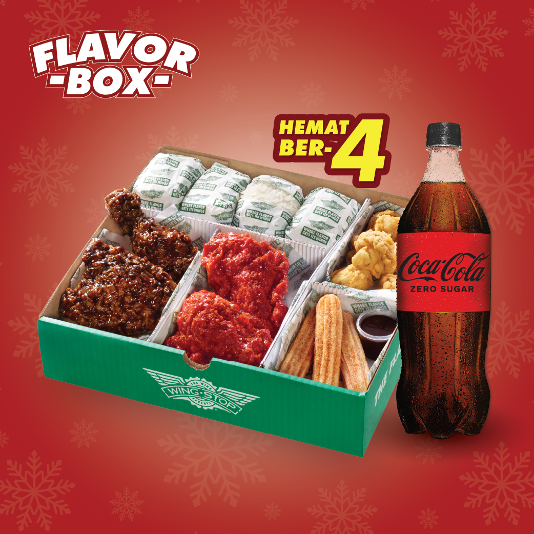 Christmas Wingstop Chicken Flavor Box I Free Coca-Cola Zero